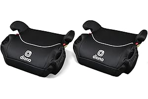 Diono Solana, No Latch, Pack of 2 Backless Booster Car Seats, Lightweight, Machine Washable Covers, Cup Holders, Black