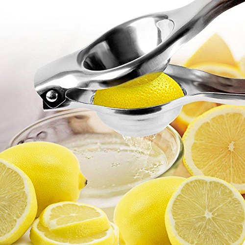 Lemon Lime Squeezer, Manual Juicer Stainless Steel with Silicone Handles, Manual Citrus Hand Orange Lemon Juicer, Press Lemon Press (Small)
