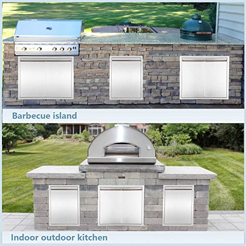 Outdoor Kitchen Double Access Door Stainless Steel;31"W x 24"H BBQ