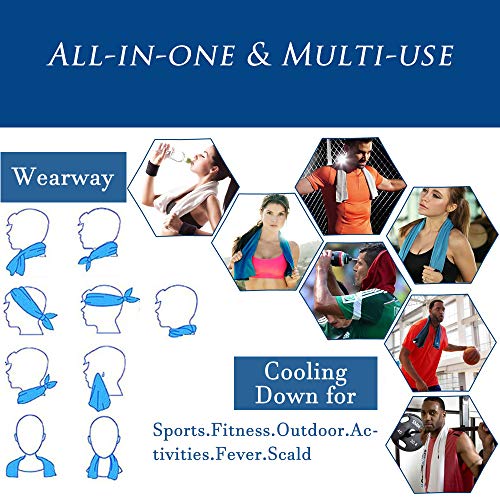 Algerc Cooling Towel Instant Cooling Sports Towel Chill Feeling Golf Towel Relief, Super Soft