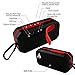 Bluetooth Wireless Speakers Waterproof IPX5 with HD Enhanced Bass Outdoor Wireless Portable Phone Speakers Built-in Mic Support FM AUX TF Card USB for iPhone iPad Android Phones Computer Etc. (Red)