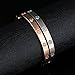 JAJAFOOK Silver/18K Rose Gold Plated Bangle Bracelet, Stainless Steel with Crystal, Screwdriver Opening Love Bracelets for Women and Men