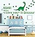 Easma Dinosaur Wall Decals for Kids Room - ROAR Means I Love You In Dinosaur With Dinosaur Footprints Vinyl Sticker Boy Bedroom Nursery Wall Art Decals-Green