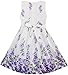 Sunny Fashion Girls Dress Purple Rose Flower Double Bow Tie Party 9-10