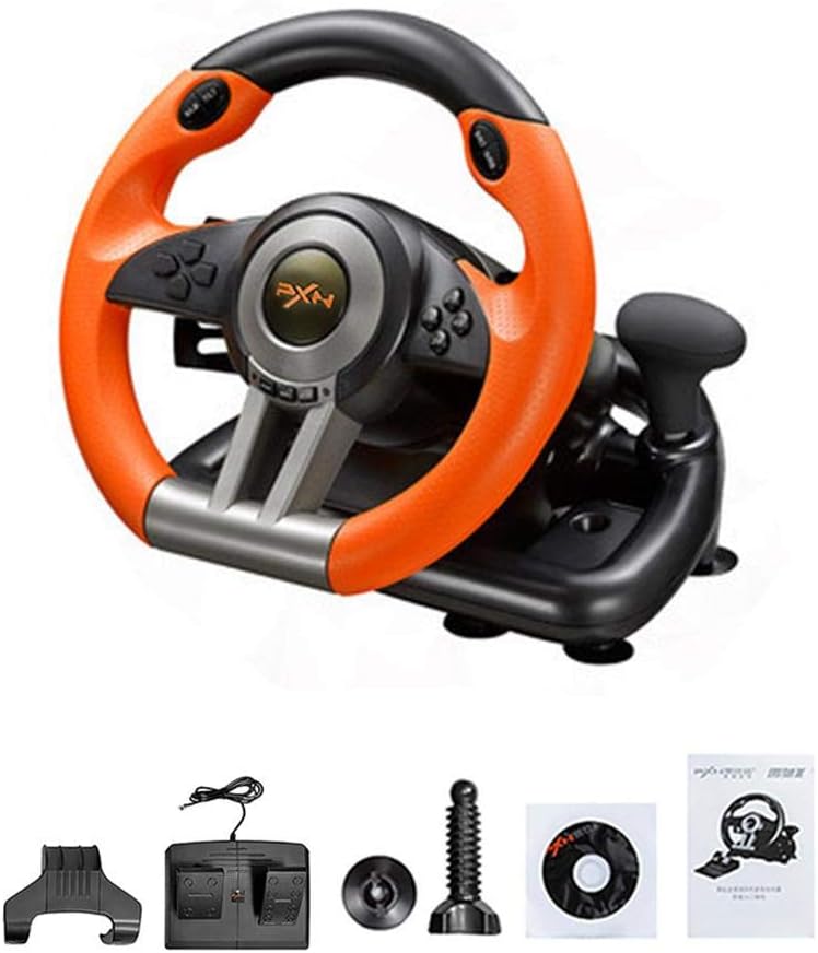 rosemaryrose Driving Simulator Support PC / PS3 / PS4 / X-One Gaming Steering Wheel Simulation Racing - Driving School Car orange