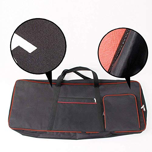 61 Key Keyboard Gig Bag Case,Portable Durable Keyboard Piano Waterproof 600D Oxford Cloth with 10mm Cotton Padded Case Gig Bag 40"x16"x6" / Black+Red - Thumbnail 2