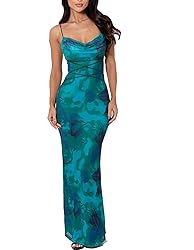 ABINGOO Women Vintage Spaghetti Strap Maxi Dress