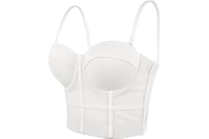 Women's Support Push Up Bra Bustier Corset Spaghetti Strap Cropped Cami Top Waist Cincher Body Shaper Shapewear
