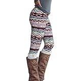 Fashion Jeans Pants for Women, Egmy 1PC Casual Women Lady Skinny Geometric Print Stretchy Jegging Pants Slim Leggings (L, 32 Multicolor 1)