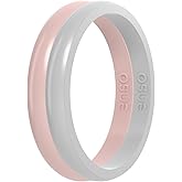 Enso Rings Halo Stackable Silicone Ring – Multi Color Unisex Wedding Engagement Band – Thin Minimalist Band – 2.54mm, 1.5mm Thick