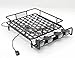 WishRing RC 1:10 Roof Luggage Rack LED Light Bar Wrangler Tamiya CC01 SCX10 Axial 514 (Black)
