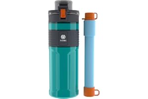Filsoit Straw Filter Water Bottle Outdoor Water Bottle with Filter Water Purifier Filtration Bottle Survival Emergency Hiking Travel and Backpacking Water Filter 17oz