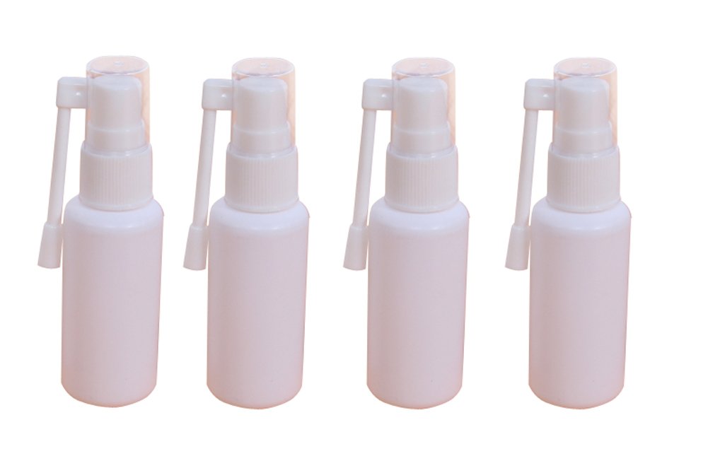 6PCS 30ml Portable Refillable Plastic Nasal Spray Bottle with 360 Degree Rotation Atomizer Makeup Water Container for Home and Travel Use White