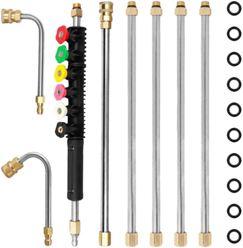 Pressure Washer Wand Extension Set 6 Nozzle Tips 1/4'' Quick Connect