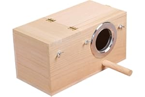 YJJKJ Pet Wood Parakeet Budgie Cockatiel Breeding Nesting Bird Avery Cage Box (L)