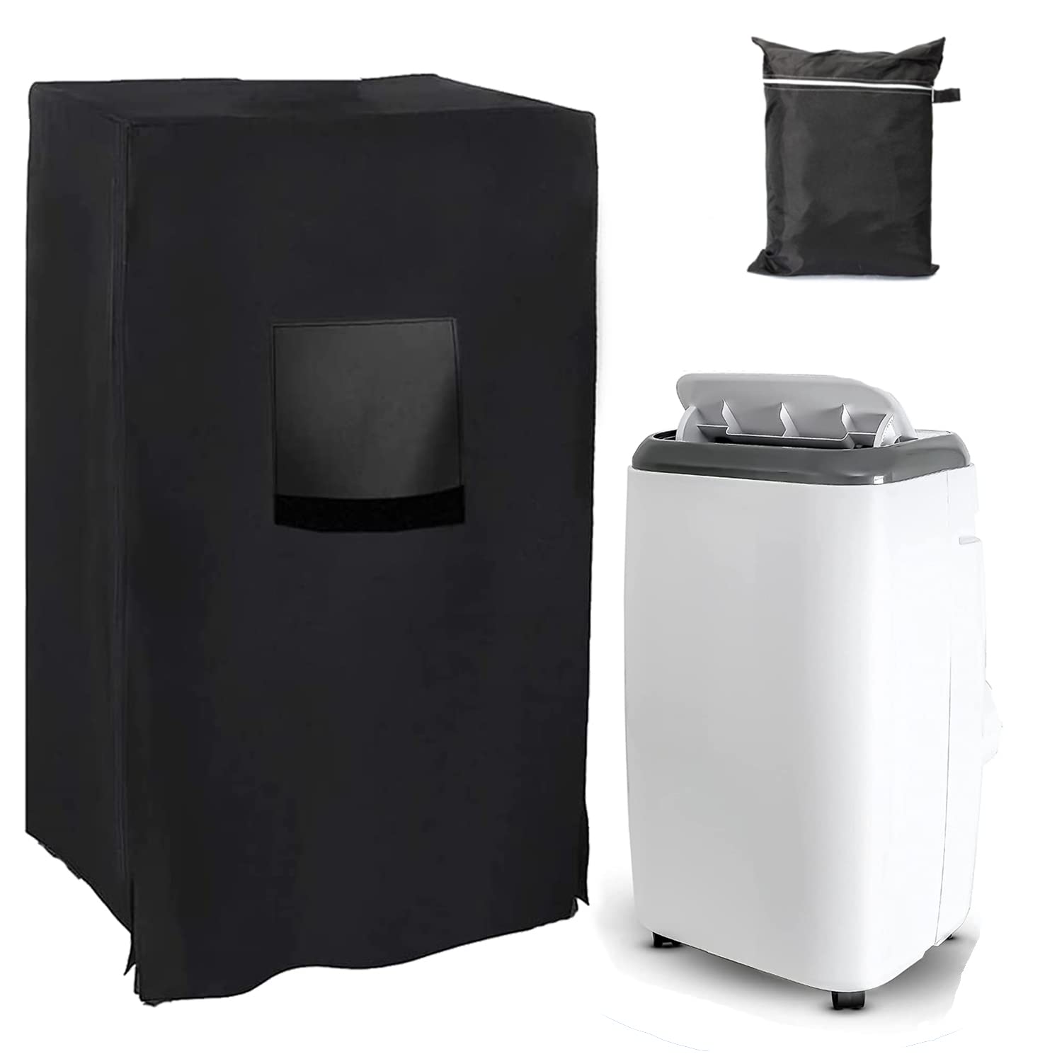 UCARE Portable Air Conditioner Cover, Waterproof, Dust-proof, Windproof, Mobile AC Unit Protection, 19x16x30in/48x40x75cm, Black