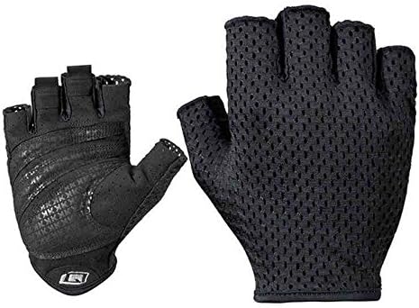 Women Fingerless Gym Workout Crossfit Training Fitness Cycling Gloves (Pair) (Black, X-Small)