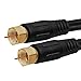 Cmple Digital Coaxial Cable F-Type Male RG6 Coax Digital Audio Video with F Connector Pin Satellite Cord - 3 Feet Black