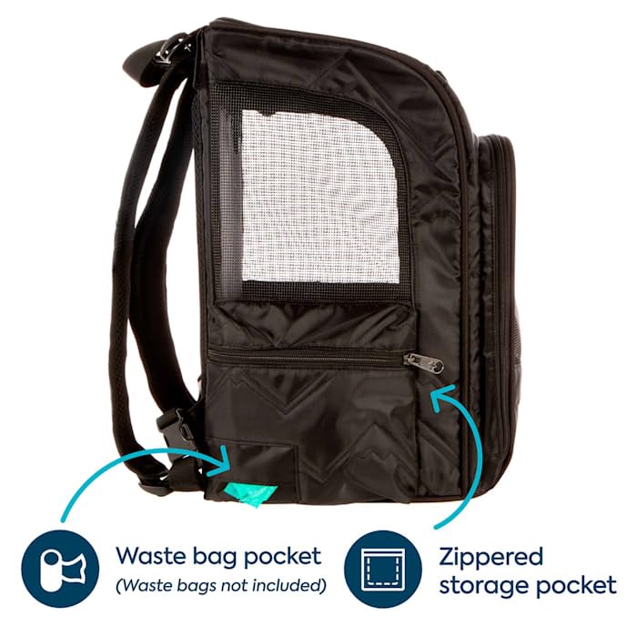 Sherpa Deluxe Convertible Pet Carrier & Backpack, Medium Black - Guaranteed On Board Airline Approved for Small Cats & Dogs