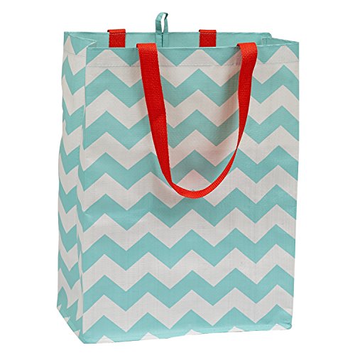 DII Reusable Shopping Bag, For Farmers Markets, Grocery Shopping, Crafts, Travel, Sewing & Everyday Use, Set of 3 - Chevron