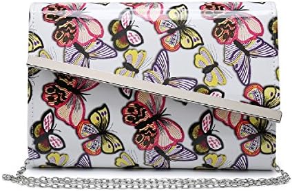 EAMUK Ladies Patent Butterfly Envelope Clutch Bag Summer Women's Evening Bag Handbag Purse MA35008