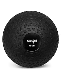 Yes4All Slam Ball Medicine Ball - Easy Grip Textured Surface and Ultra Durable Rubber Shell - Weight Available 10, 15, 20, 25, 30, 40 lbs