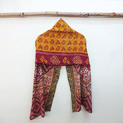 New Kantha Scarf Cotton Sari Stole Dupatta Neck Wrap Indian Handmade Wraps