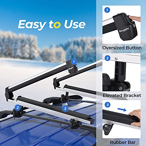 BougeRV Ski & Snowboard Racks 2.0 with AntiTheft Lock, Extension with