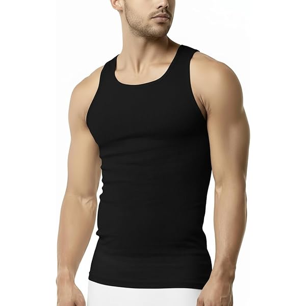 Gildan Heren A-shirts tanks multipack onderhemd, zwart/Sport Grey/Charcoal (set van 5), L