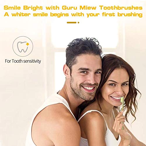 Biodegradable Bamboo Toothbrushes, 10 Pcs Eco-Friendly Natural Toothbrushes for Adults with BPA Free Soft Nylon Bristles,Compostable,Green and Nonplastic(5 Colors Set)