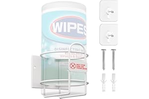 Wipes Holder, Wall Bracket for Cleaning Wipes - Two Ways of Installation: Wall-Mount & Adhesive Stickers - Ideal for Kitchen 