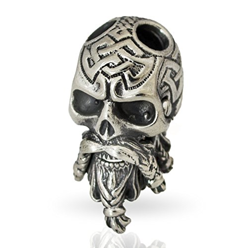 Paracord bead celtic bearded skull - metal diy paracord…