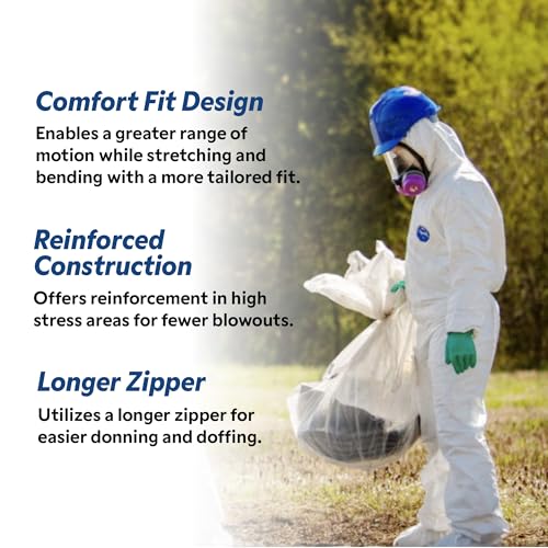 DuPont Tyvek 400 TY122S Disposable Protective Coverall Hood, Boots