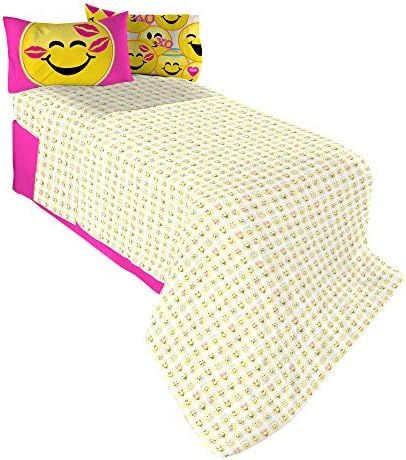 Amazon Com Emojination Happy Sheet Set Twin Yellow Home Kitchen