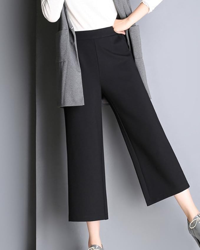 Pantalon De Vestir Para Mujer Campana Cropped Tobillero Color