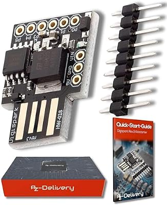 Placa de Desarrollo Digispark Rev.3 Kickstarter ATTiny85 con USB Compatible con Arduino con E-Book Incluido!
