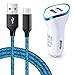 USB C Car Charger for Samsung Galaxy S21 S20 FE Plus Note 20 Ultra S10 S10e S9 S8 A10E A11 A20 A21 A50 A51 A70 A71, ANDHOT 2.4A Dual Port Car Charger Adapter + 6FT Type C Charger Charging Cable Cord