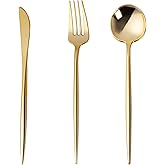 Fabulous Party 150PCS Gold Plastic Silverware,Heavy Duty Disposable Utensils Include 50 Forks,50 Spoons and 50 Knives,Gold Cutlery Plastic Silverware Sets for Party, Birthday,Wedding