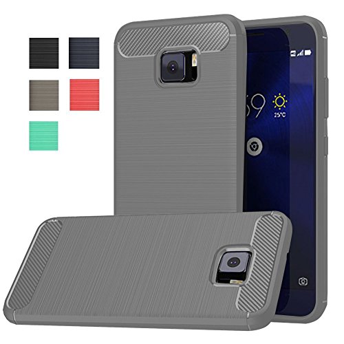 Asus Zenfone V V520KL Case [Not compatible Zenfone V Live], Dretal Carbon Fiber Shock Resistant Brushed Texture Soft TPU Full-body Protective Case Cover For Asus Zenfone V V520KL (5.2") (Gray01)