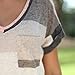 HANYI Women Summer Cotton Sleeve Loose V-Neck Shirt Blouse Casual Tank Tops T-Shirt (L, Gray)