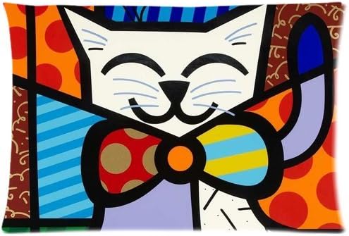 Britto Romero Pop Art Cat Pattern Custom Zippered Pillow Cases 20x30 (Twin sides)