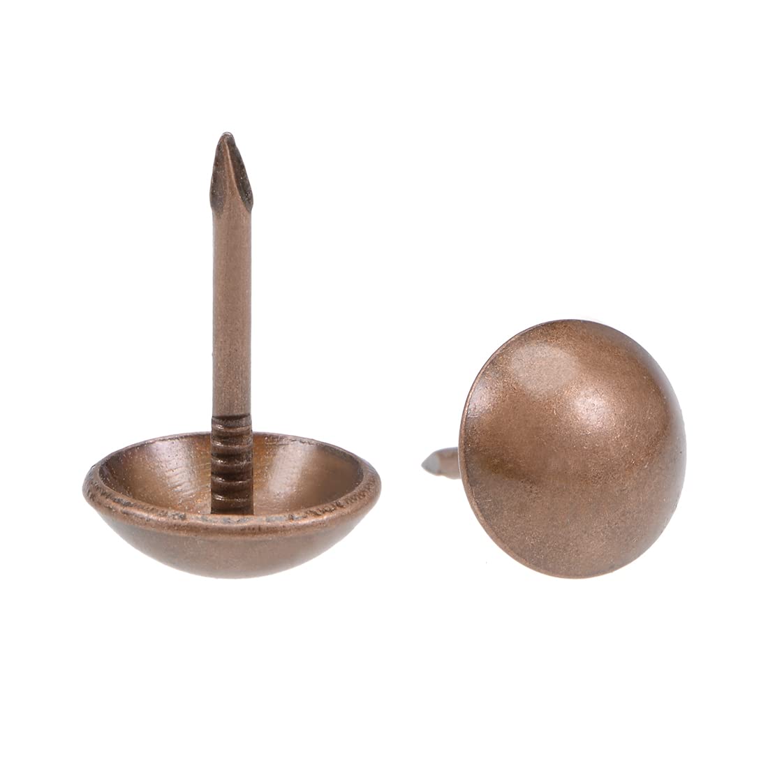 sourcing map Upholstery Nails Tacks 11mm Head Dia Retro Round Thumb Push Pins Copper Tone for Furniture Sofa Headboards,80 Pcs