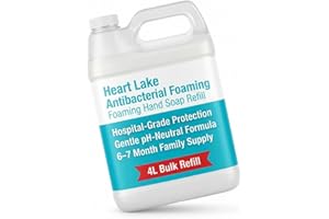 Heart Lake Antibacterial Foaming Hand Soap Refill, 4L Bulk Liquid, pH-Neutral, Fresh Scent, All Skin Types