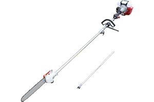 VPABES 42.7CC 2 Stroke Gas Pole Saw, Powerful Pruner Chainsaw for Tree Trimming Trimmer with Extendable Long Reach Pole Chain Saw Bush Cutter 12'' Blade