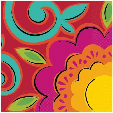 Costumes 203167 Caliente Flowers Beverage Napkins by Unknown