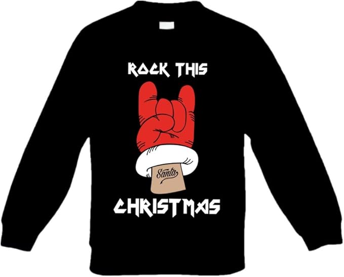 Idee Regalo Natale Bambino 9 Anni.Felpa Bimbo Bambino Idea Regalo Di Natale Rock This Christmas Nera 9 11 Anni Amazon It Abbigliamento