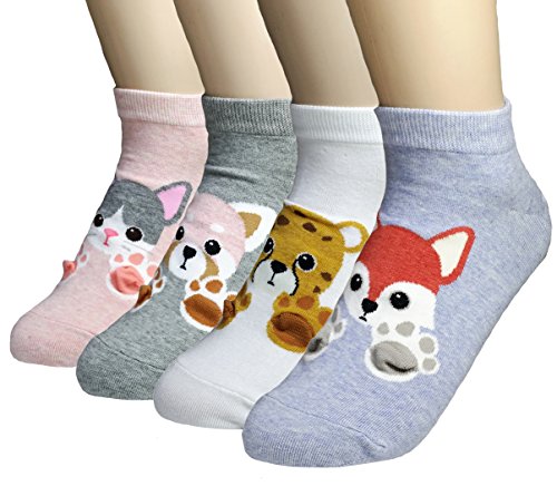 JJMax Women's Sweet Animal Socks Set with Thick Eared Cuffs One Size Fits All (Sweet Paws)