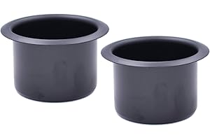 MOLLENSIUER 2Pcs Metal Sofa Recliner-Handles Cup Holder Insert Replacement Drink Can Holder for Sofa Boat Rv Couch Car Truck Poker Table, Black