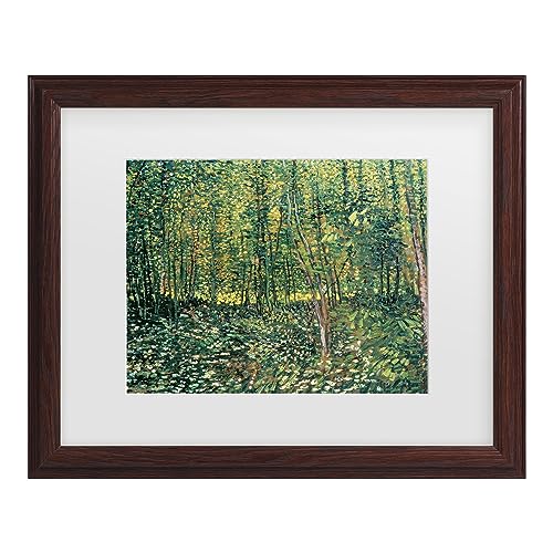 Vincent Van Gogh 'Trees and Undergrowth, 1887' Matted Framed Art