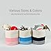 sweetplus Foldable Cotton Rope Basket Laundry Basket - Woven Toy Bin Blanket Storage Basket - Cotton Rope Baskets Organizer Nursery Hamper with Various Handle (Navy, XL)